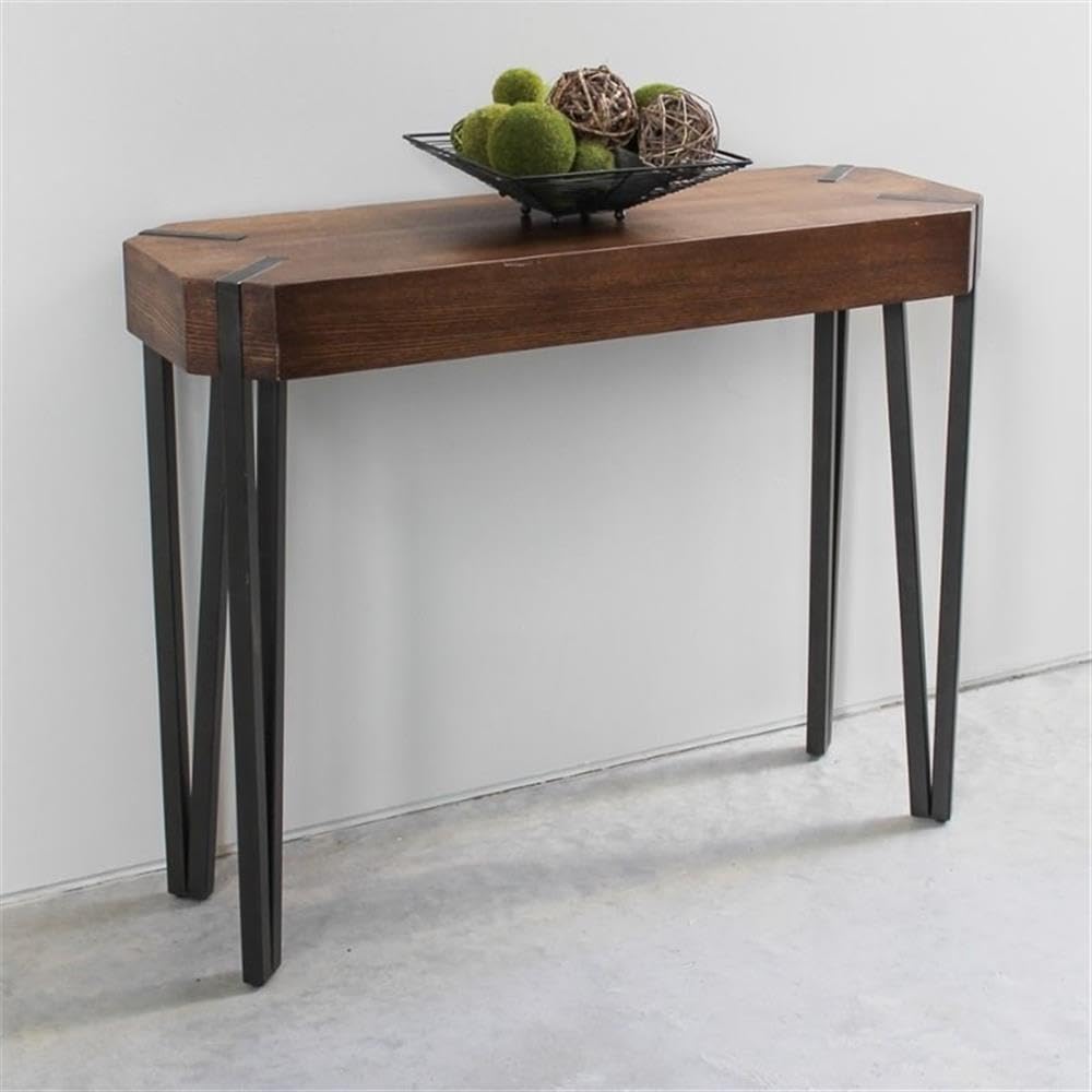 Modern Hexagon Wood Console Table - Contemporary Entryway Furniture for Hallway, Living Room & Foyer - Solid Wood Sofa Table with Geometric Design