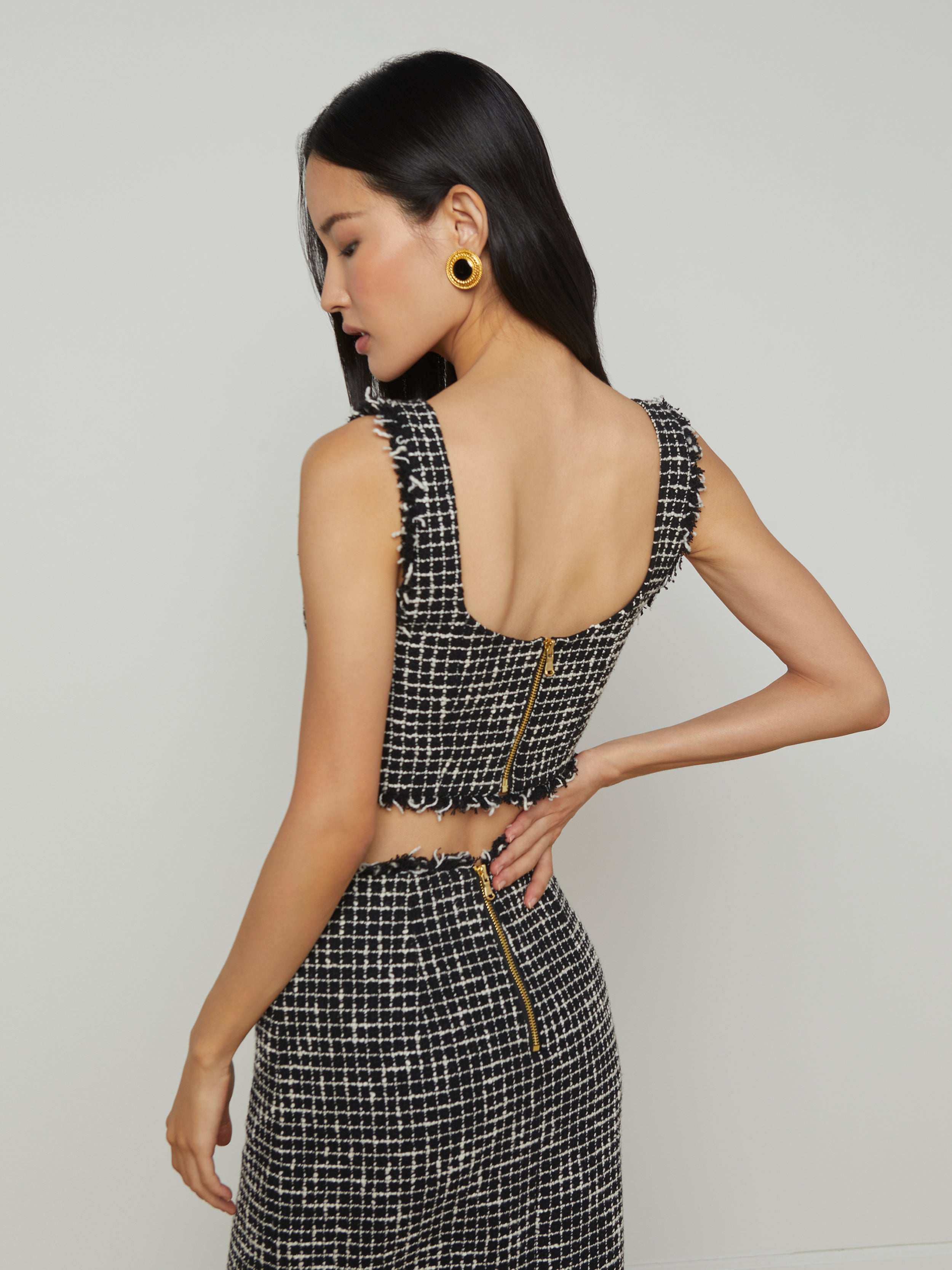 Maylin Tweed Top for Women - Elegant Knitwear Blouse with Vintage Style - Perfect for Office Wear, Date Night & Fall Fashion