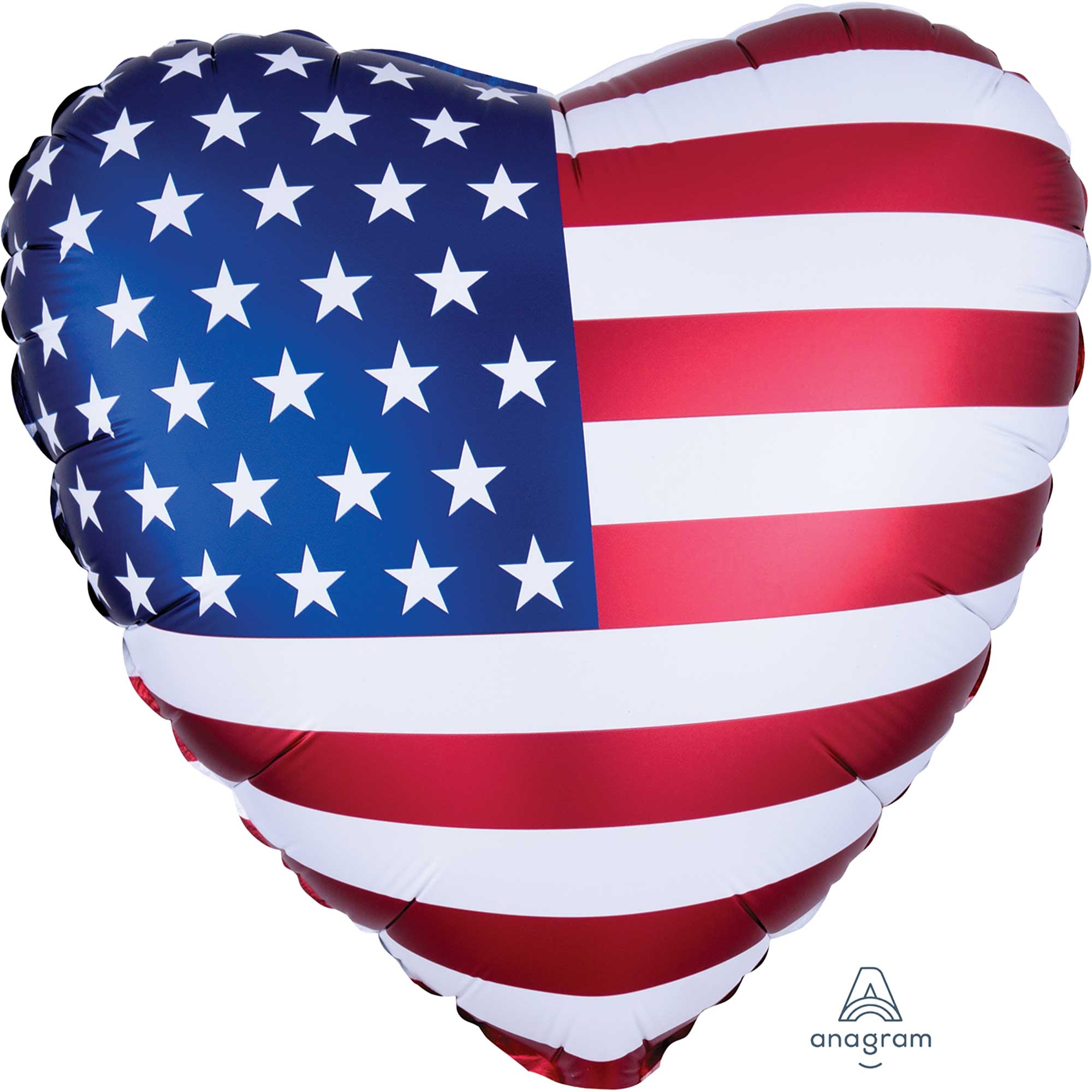 45cm Standard Satin XL Patriotic Heart Flag Balloon - Perfect for 4th of July Decorations, Memorial Day Parties & Patriotic Events