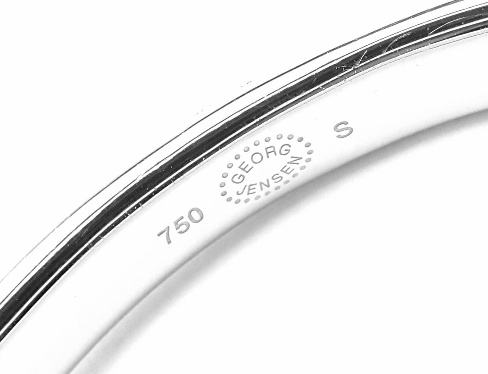 Authentic Georg Jensen Fusion 18k White Gold Pave Diamond Bangle Bracelet - Luxury Jewelry for Women, Perfect for Weddings & Special Occasions