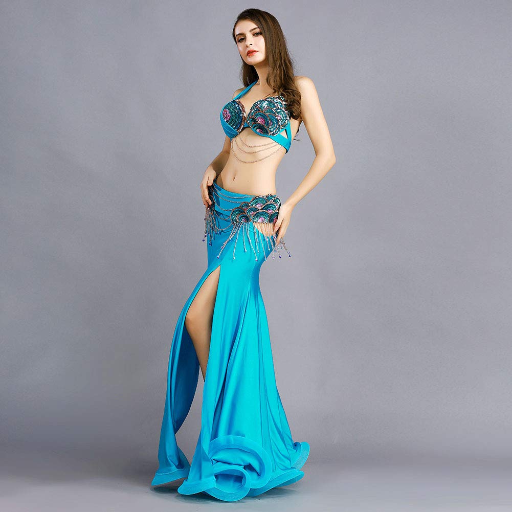 Royal Smeela Women's Belly Dance Costume Set - Bra, Belt & Skirt for Belly Dancing, Carnival & Performance Outfits | Perfect for Dance Shows, Parties & Festivals