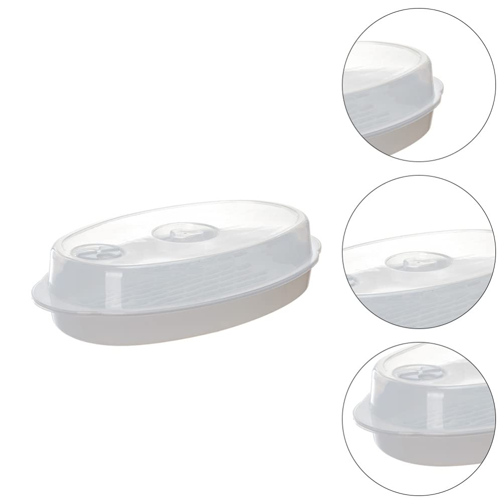 Premium Cabilock Fish Steamer Plate with Rack - Oval Microwave-Safe Cookware with Lid for Steaming Fish, Vegetables, Buns & Dumplings | Perfect for Healthy Cooking & Meal Prep