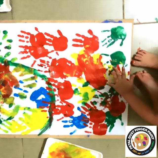 Non-Toxic Edible Baby Finger Paint Set - Safe & Washable Combo Pack B (4 PC Set) for Toddlers & Kids - Perfect for Sensory Play, Art Projects & Early Learning Activities