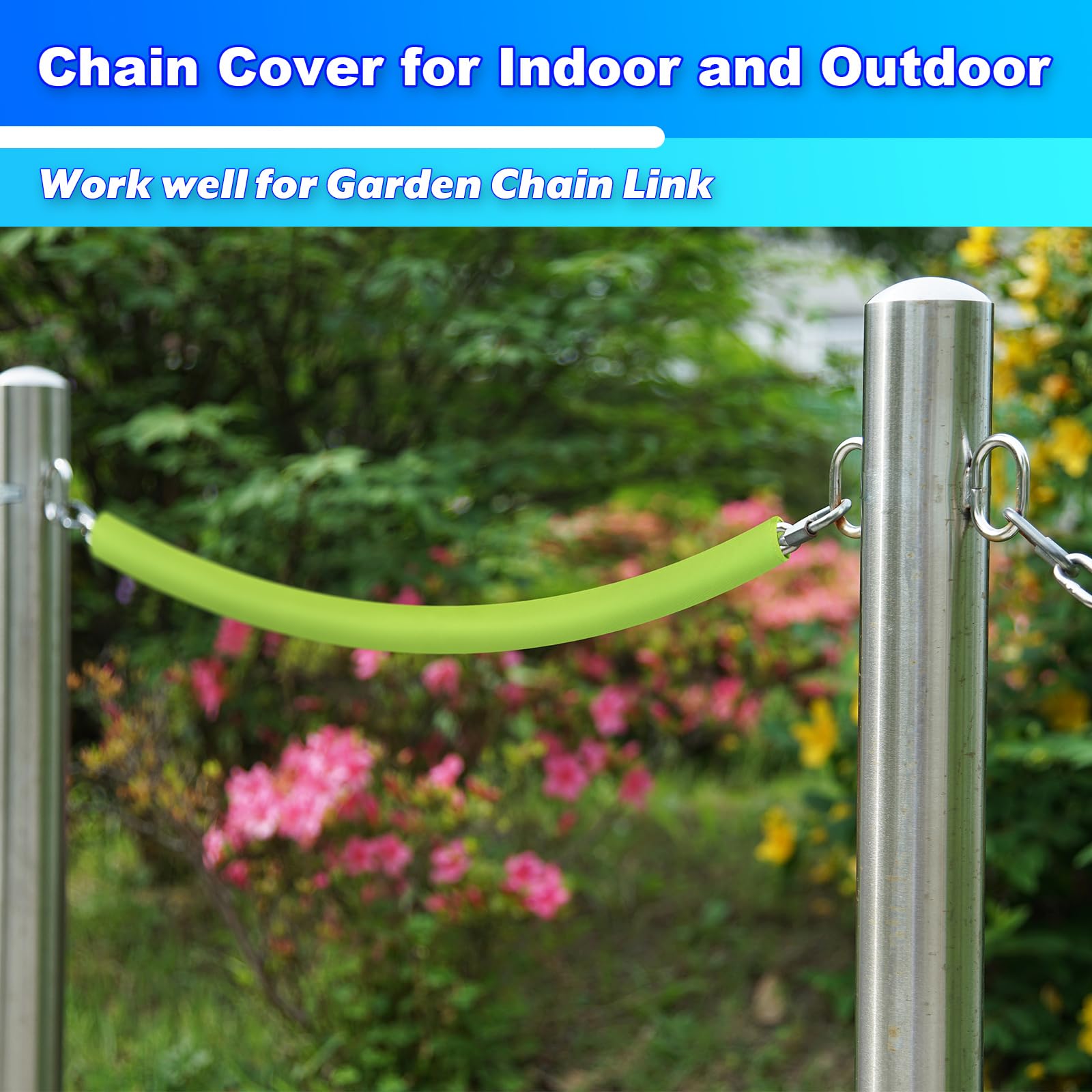 2-Pack Swing Chain Covers - Durable Swing Handle Grip Sleeves for Playground, Porch & Garden Swings | Outdoor Swing Set Accessories | Weather-Resistant Chain Protectors for Backyard, Patio & Play Areas (Green) - Perfect for Child Safety & Comfort on Swing Sets