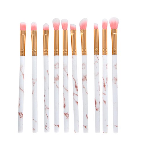 10Pcs Makeup Brush Set - Foundation Blush Eyeshadow Kit for Professional Makeup Application (Gold)