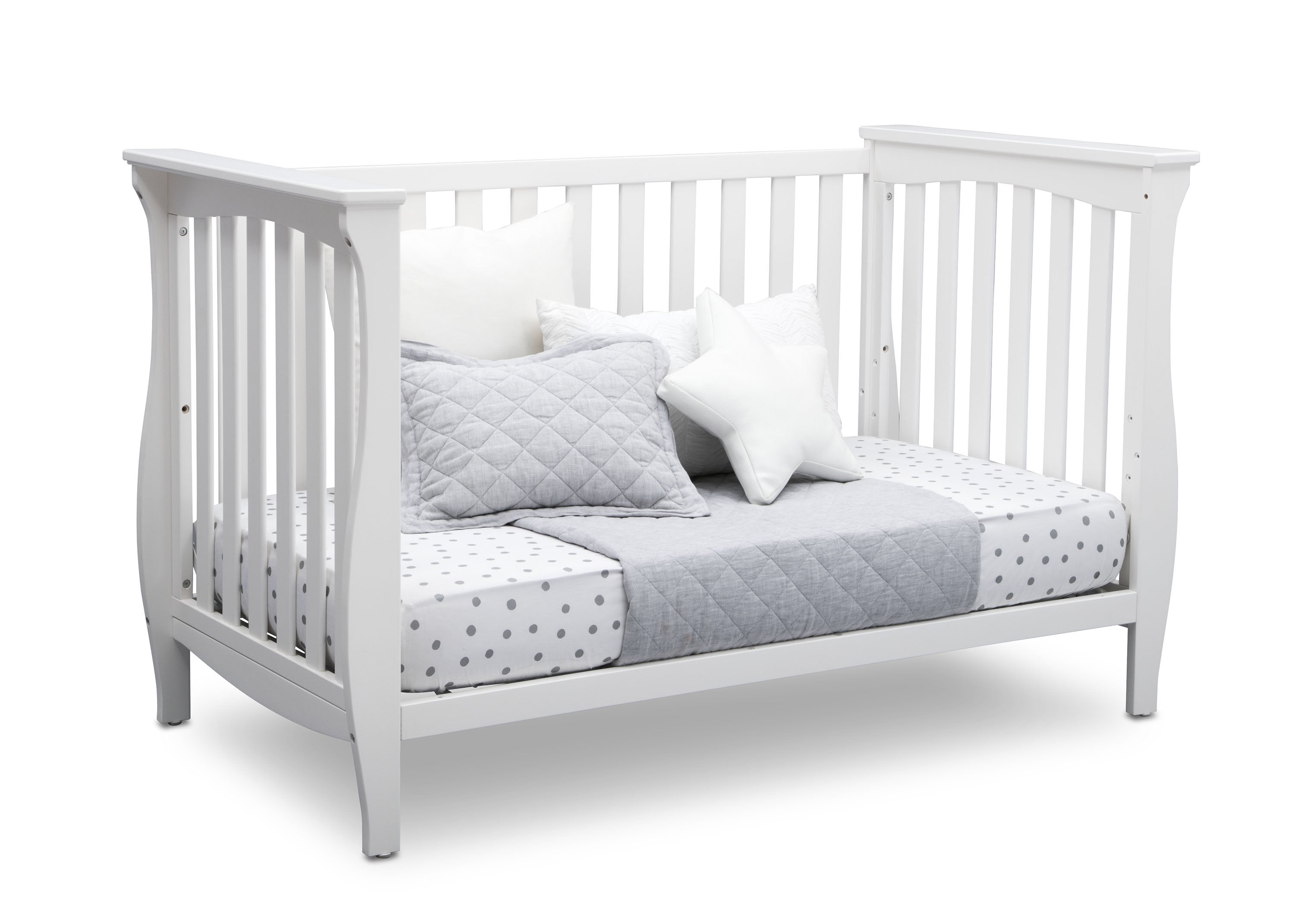 Lancaster 3-in-1 Convertible Baby Crib - White Nursery Furniture for Newborn to Toddler | Perfect for Modern Nurseries & Daycare Centers