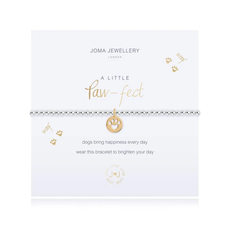 Joma Jewelry Bracelet - A Little Pawfect Dog Lover Gift for Women, Adjustable Pet Charm Bracelet for Casual Wear & Special Occasions
