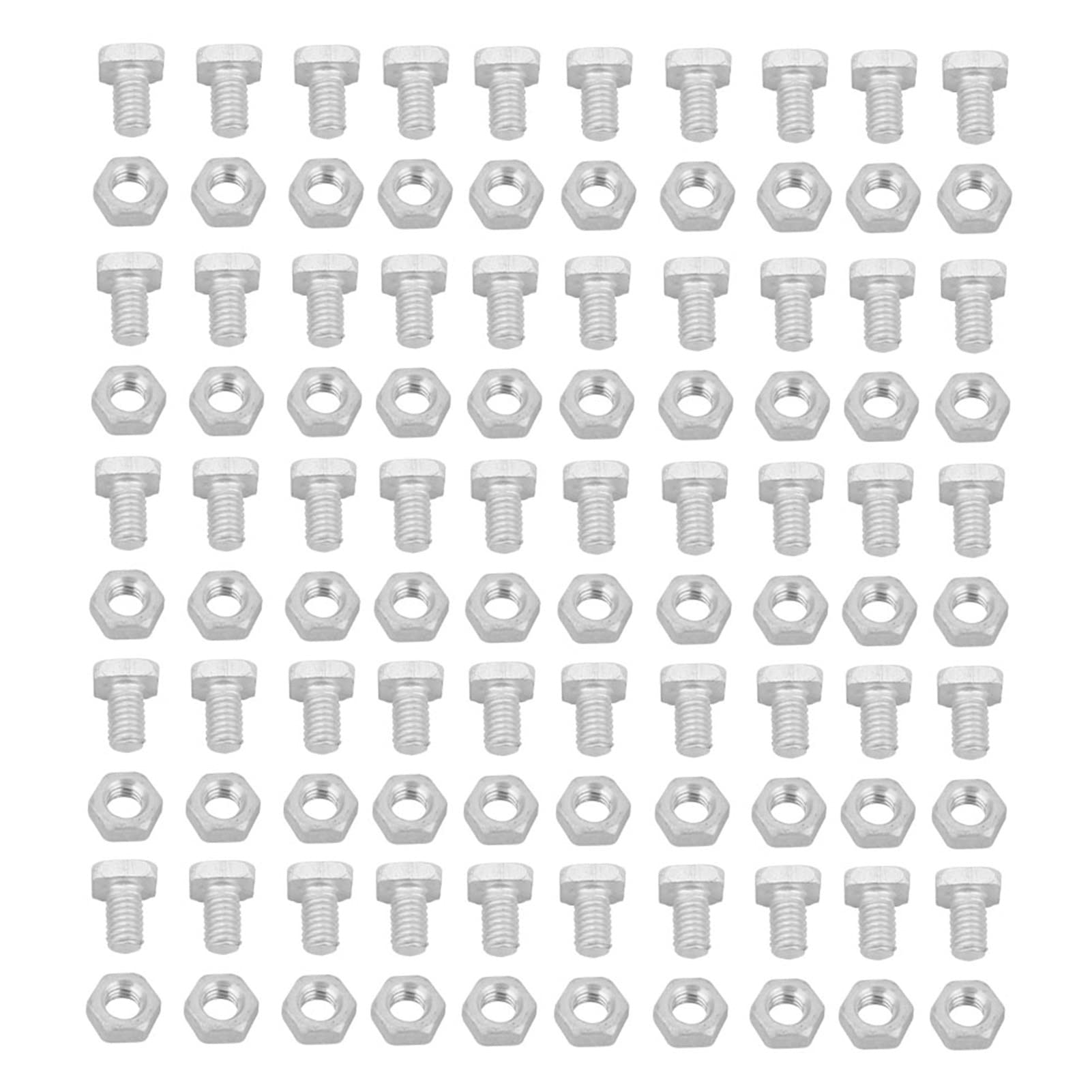 50pcs M6 Aluminum Greenhouse Nuts and Bolts Set - Hex Head Fasteners for Greenhouse Construction, Repair & Maintenance - Durable Rust-Resistant Hardware for DIY Garden Projects & Plant Protection