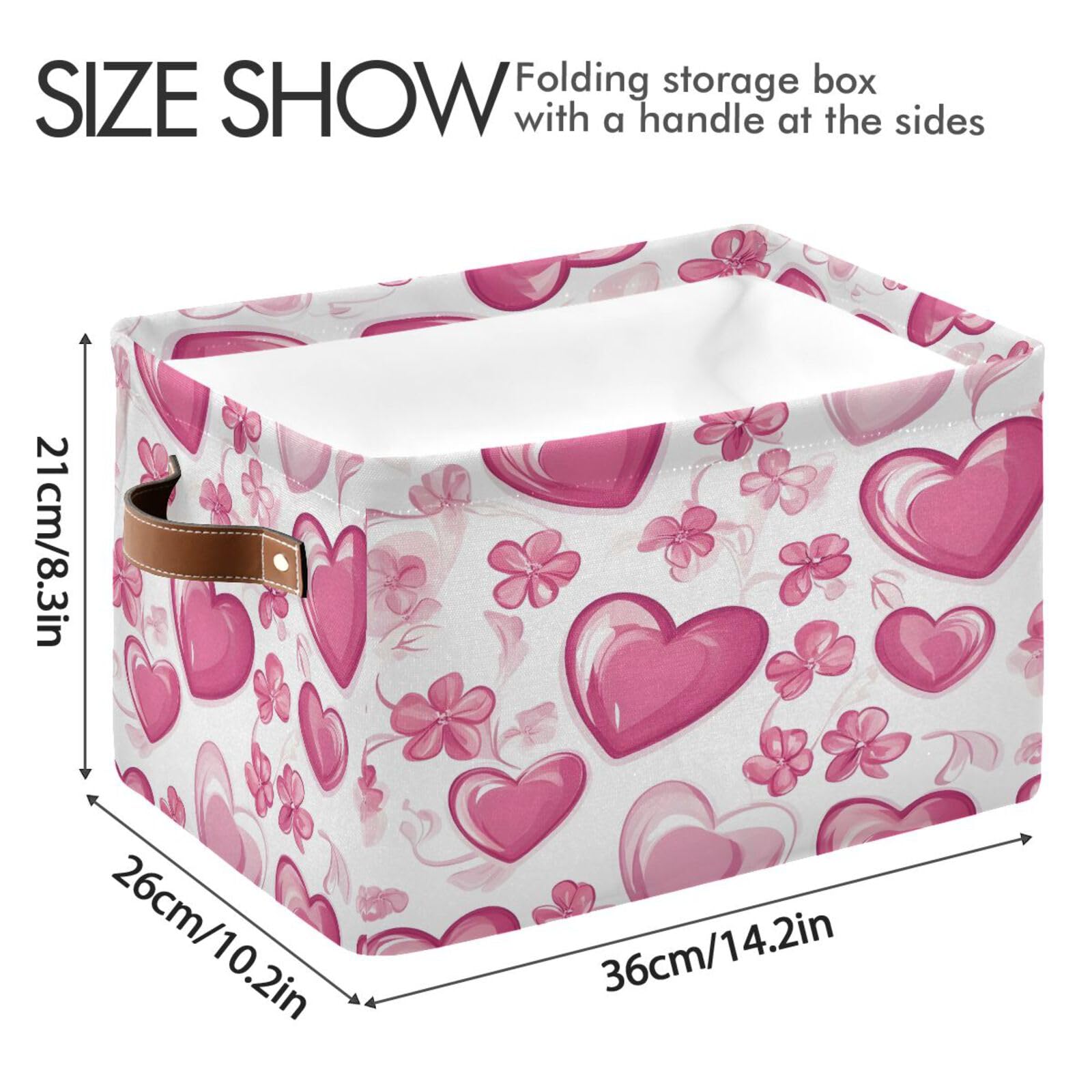 Floral Storage Bins for Shelves - Foldable Double Handle Storage Baskets with Metal Frame, Rectangular Closet Organizer Containers for Bedroom & Home Organization | Perfect for Clothes, Toys, and Blanket Storage