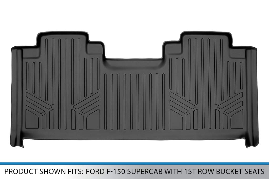 Premium MAXLINER Floor Mats for 2015-2022 Ford F-150 SuperCab - 2nd Row Liner Black with 1st Row Bucket Seats | All-Weather Protection & Custom Fit | Perfect for Off-Roading, Daily Commutes & Family Road Trips