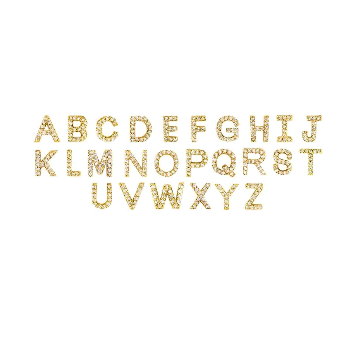 Gold Rainbow Hoop Dangling Letter Initial Earrings for Women & Girls - Small Diamond Huggie Hoop Earrings with Pave Setting & Real Diamonds - Perfect Jewelry Gifts for Birthdays, Anniversaries & Special Occasions