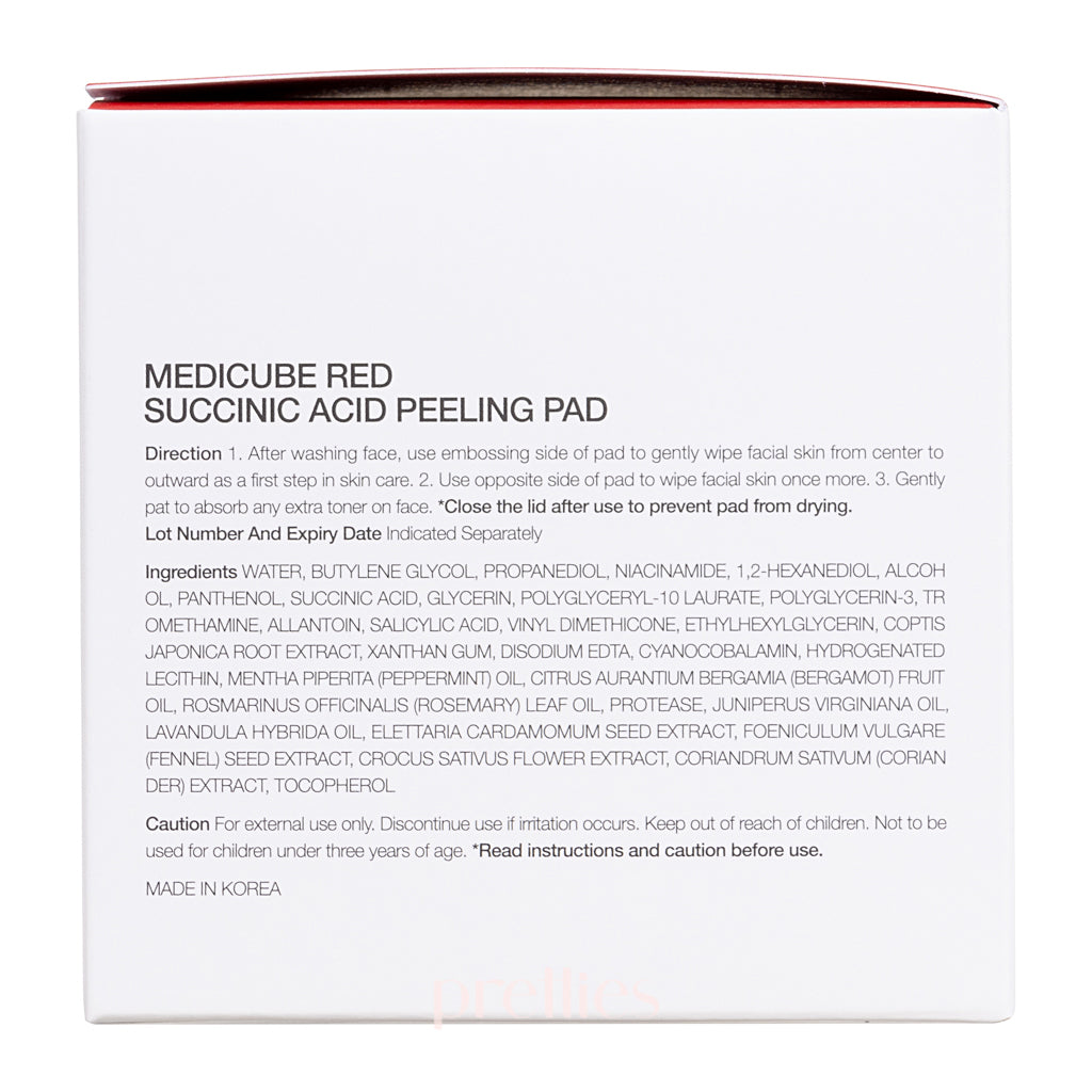 Medicube Red Succinic Acid Exfoliating Pads - 70 Count | Korean Skincare for Acne & Blackheads | Daily Face Peel Treatment for Clear Skin