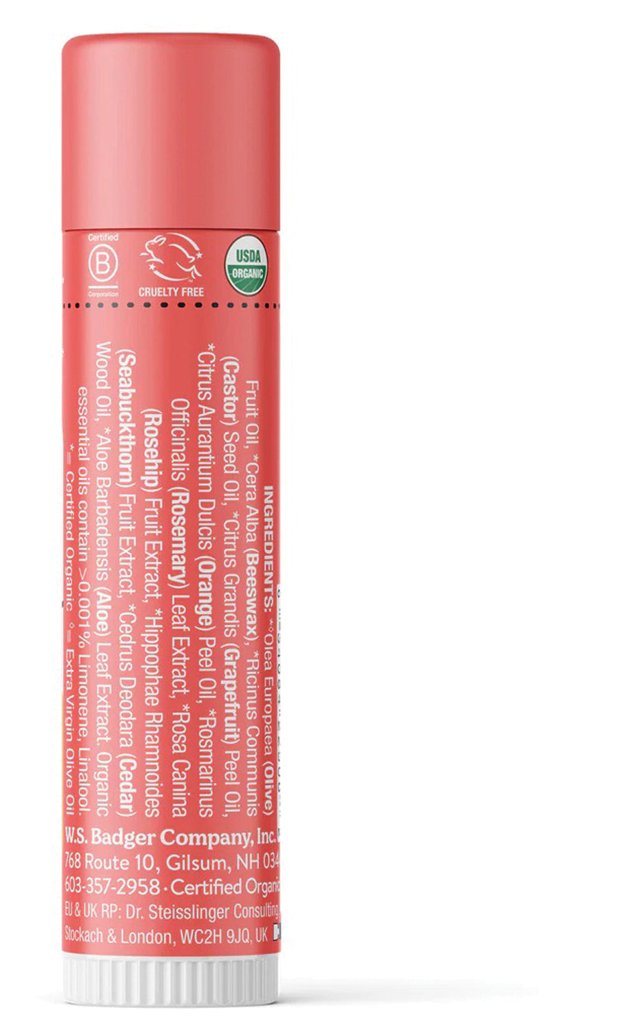 Organic Grapefruit Lip Balm by Badger - 0.15oz | Moisturizing & Natural Lip Care for Dry Lips | Perfect for Outdoor Activities, Travel & Daily Use