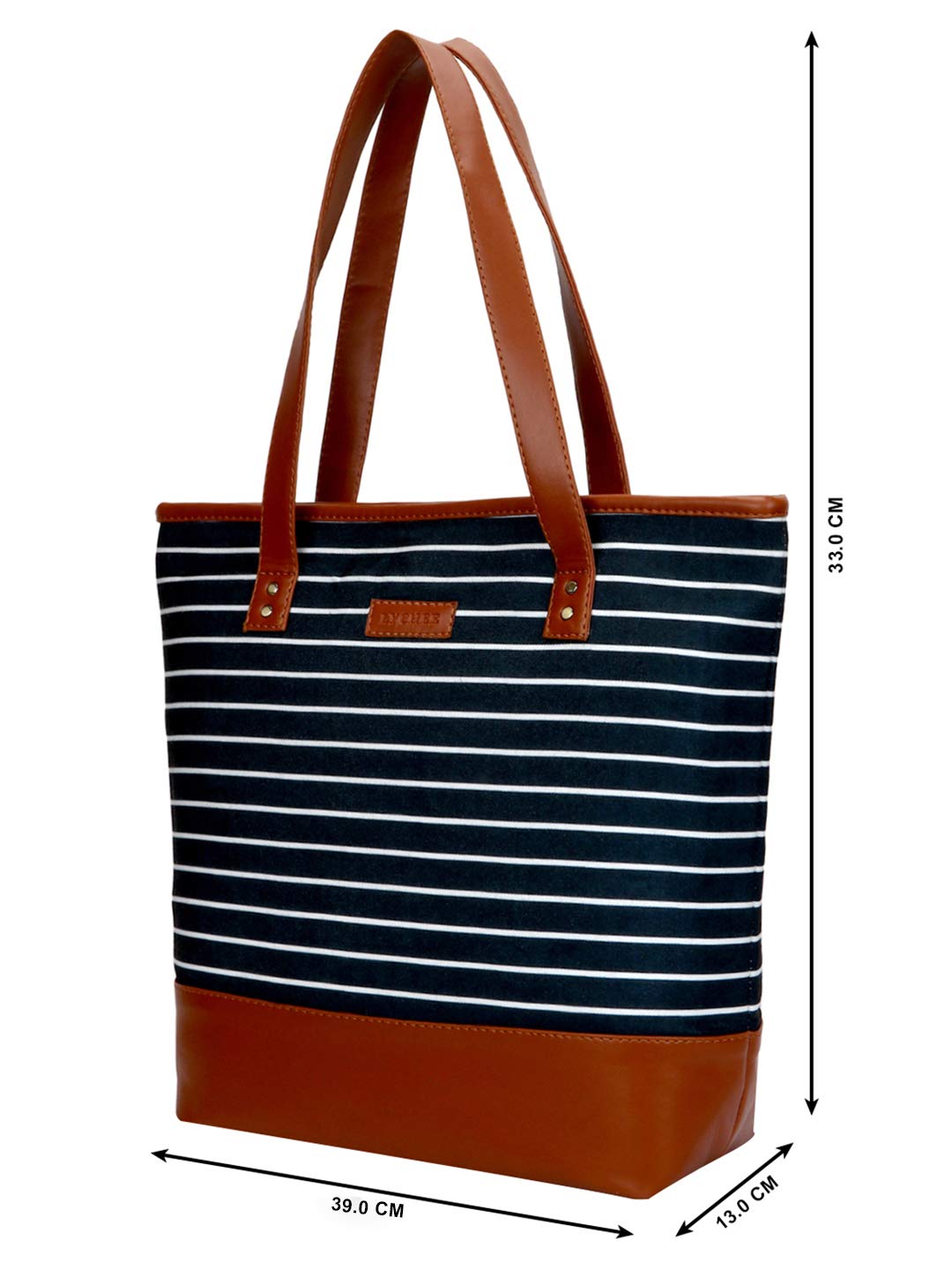Lychee Print Women's Canvas Tote Bag - Blue Eco-Friendly Shoulder Bag for Shopping, Beach & Daily Use
