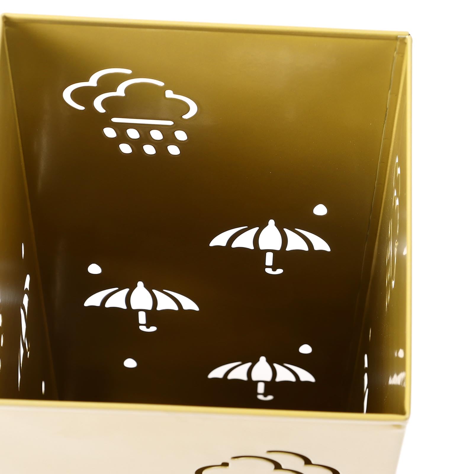 Rustproof Metal Umbrella Stand Holder for Entryway, Office & Home - Gold Umbrella Organizer Bin for Wet & Dry Umbrellas | Perfect for Foyer, Porch & Mudroom Organization