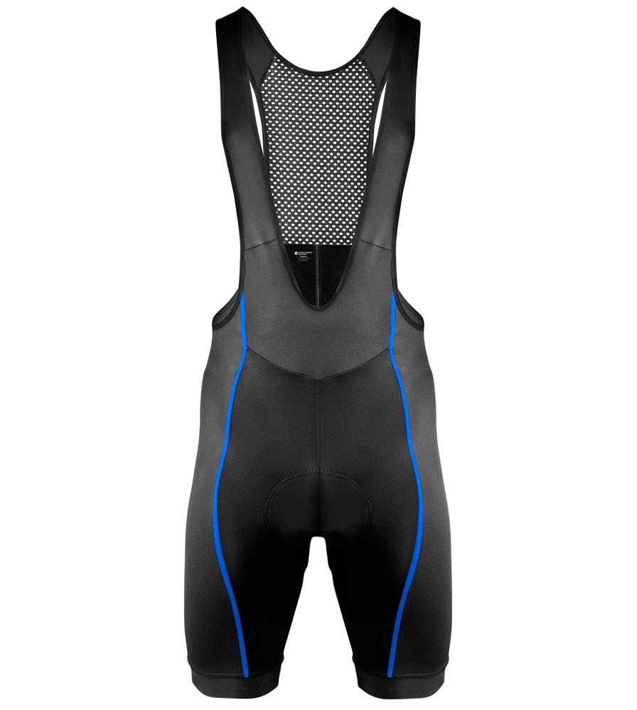 USA Elite Men's Padded Cycling Bib Shorts - High Performance Long Distance Bike Shorts for Road & Mountain Biking - Made in USA - Perfect for Training, Racing & Endurance Rides