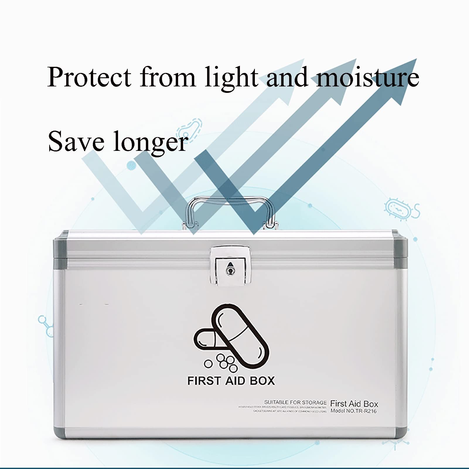 Large Capacity First Aid Kit - Portable Medicine Storage Box with Safety Buckle for Home, Travel & Emergency | 29.5cm White Medical Organizer for Family Safety & Outdoor Adventures