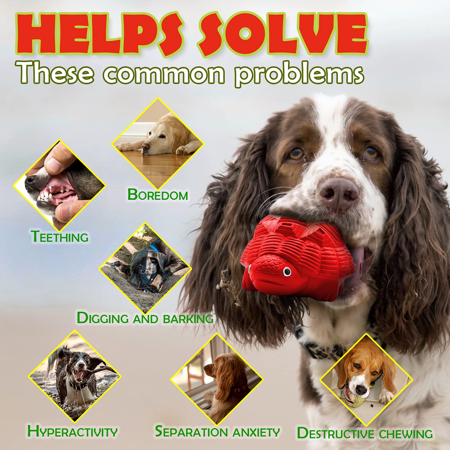 Durable Indestructible Dog Toys for Aggressive Chewers - Heavy Duty Chew Proof Toys for Large Breed Dogs - Tough Squeaky Dog Chew Toys for Boredom Relief & Dental Health | Perfect for Playtime, Training & Anxiety Relief