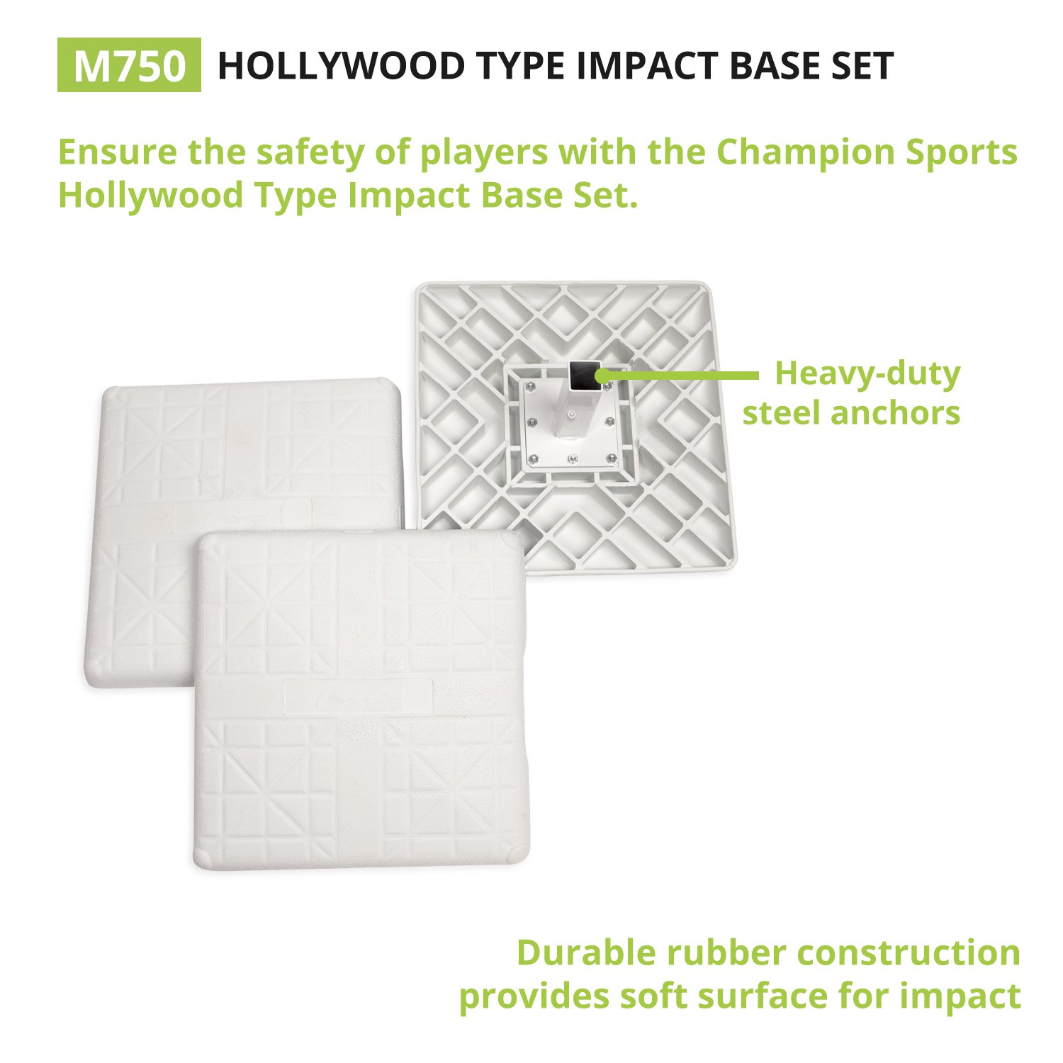Champion Sports Pro Double First Base - High-Quality Baseball Training Equipment for Practice & Games | Perfect for Youth & Adult Leagues, Softball, and Baseball Drills