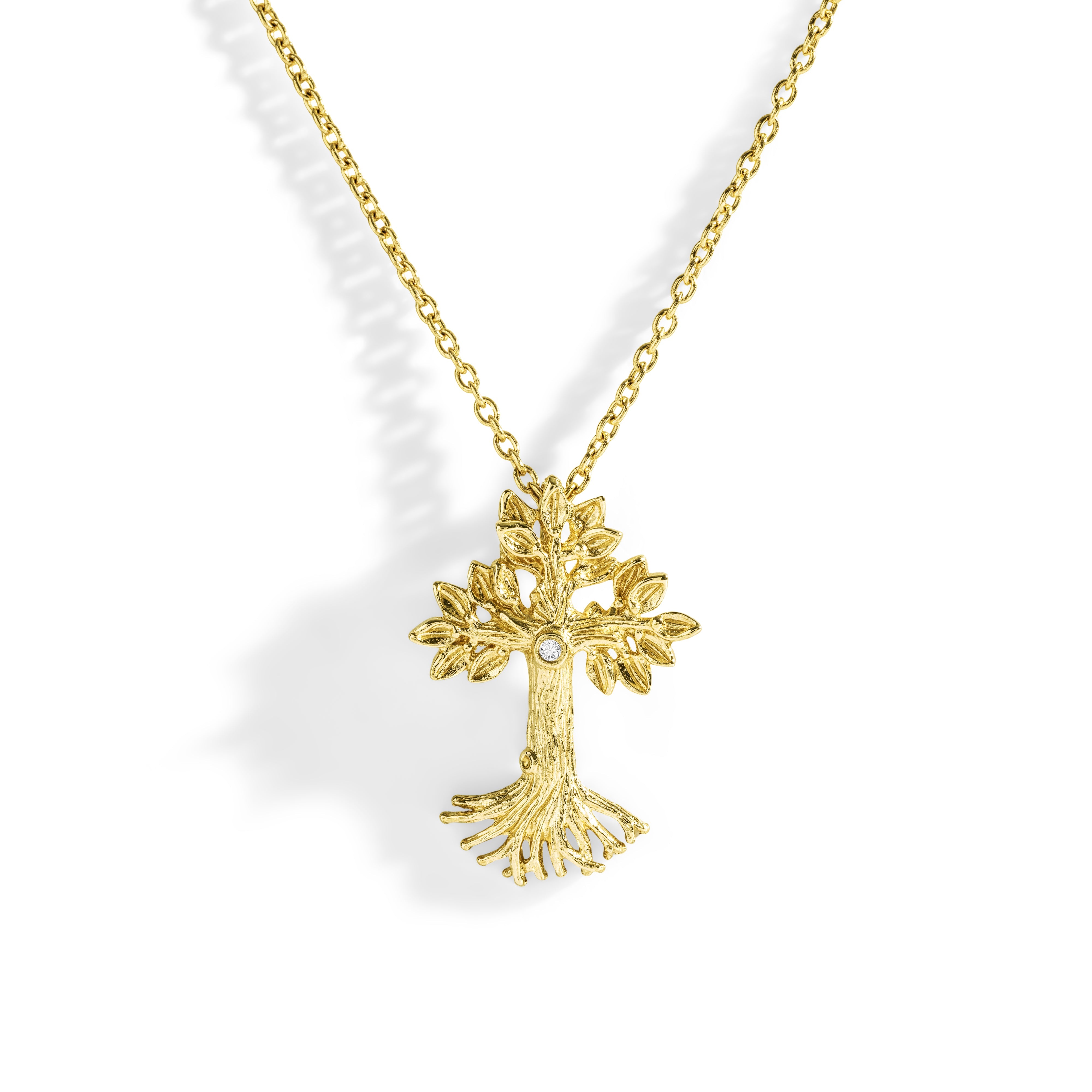 Armenian Tree of Life 25mm Cross Pendant Necklace with Diamonds - Elegant Religious Jewelry for Women, Perfect for Baptism, Wedding & Everyday Wear