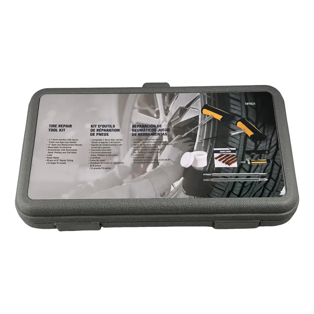 AA Premium Tire Repair Kit with String Repair Inserts - Emergency Puncture Fix for Cars, Trucks & Motorcycles - On-the-Road Flat Tire Solution