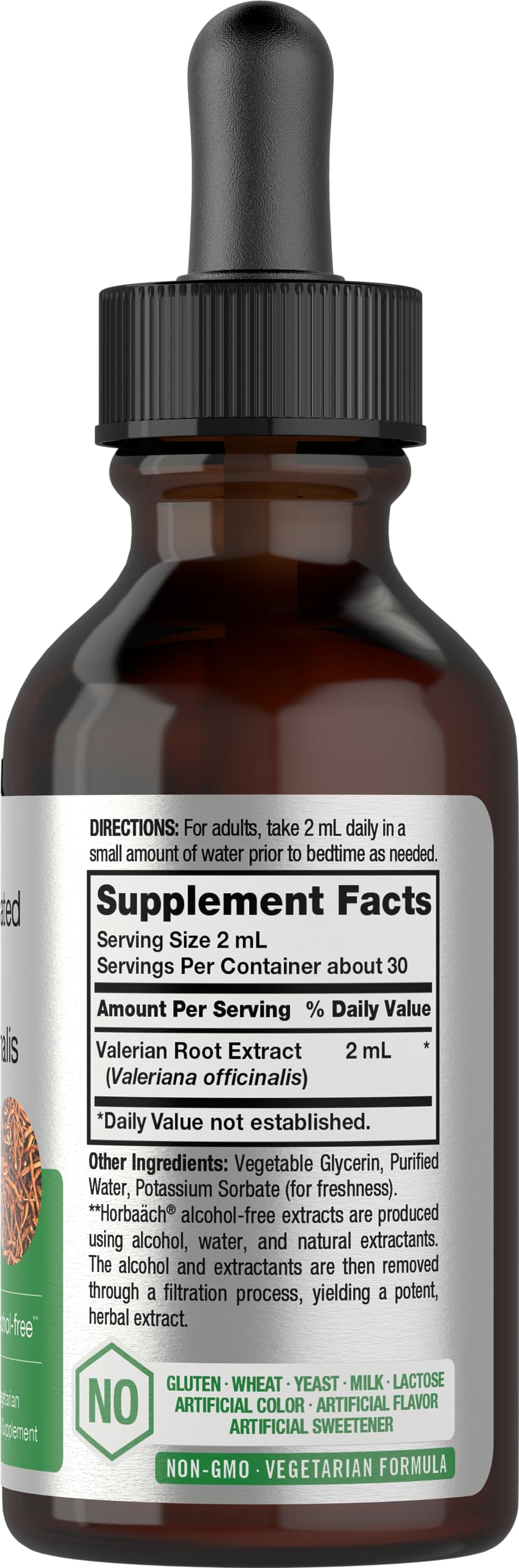 Horbäach Valerian Root Extract Drops - Alcohol Free, Super Concentrated Liquid Supplement (2 fl oz) | Vegetarian, Non-GMO, Gluten Free | Promotes Relaxation & Better Sleep