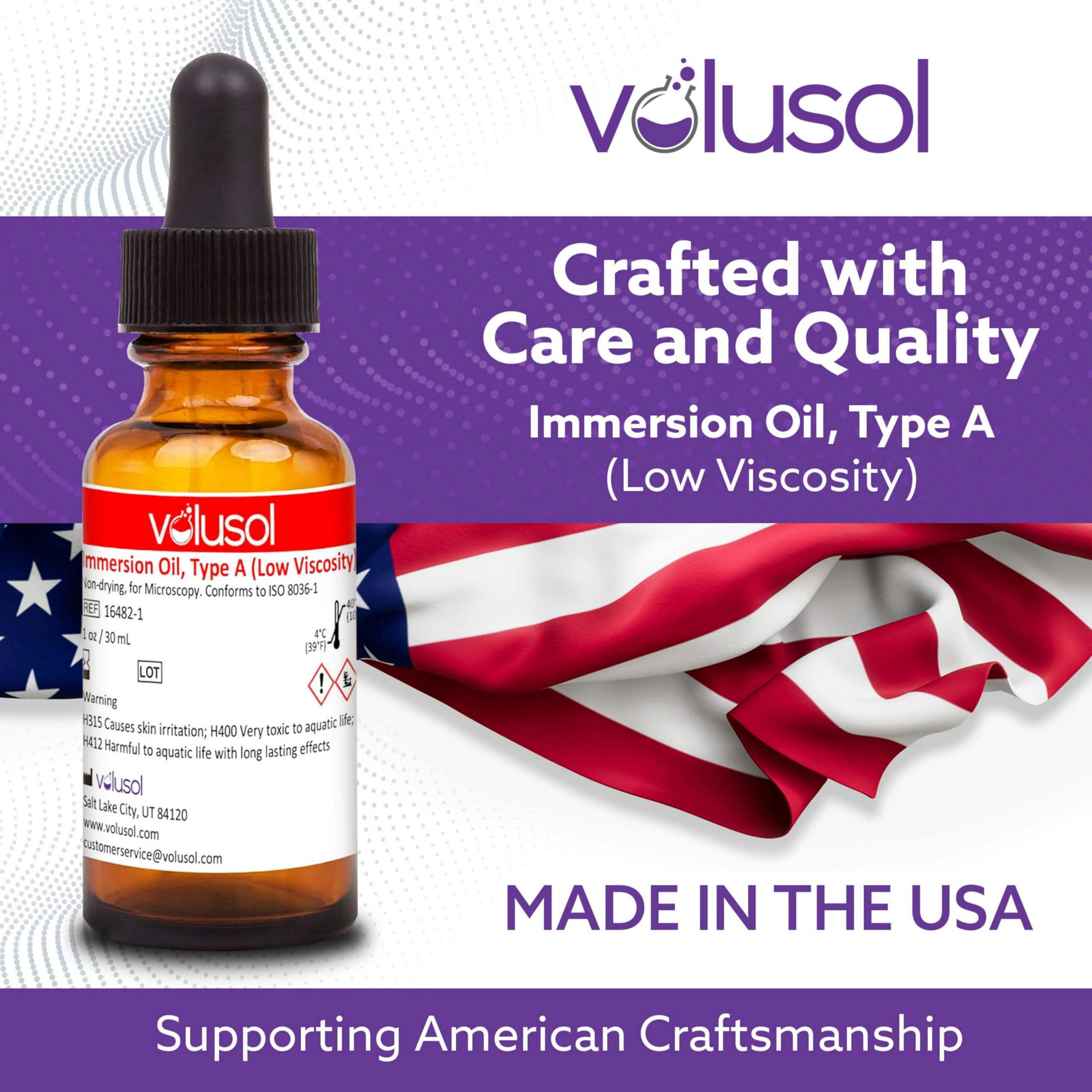 Volu-Sol Microscope Immersion Oil Type A - Low Viscosity 150 Centistokes, Safe for All Microscope Lenses, Precision PP Polycone Bottle (30ml/1oz, Pack of 12) | Ideal for Biological Research, Lab Diagnostics & Microscopy Slide Preparation