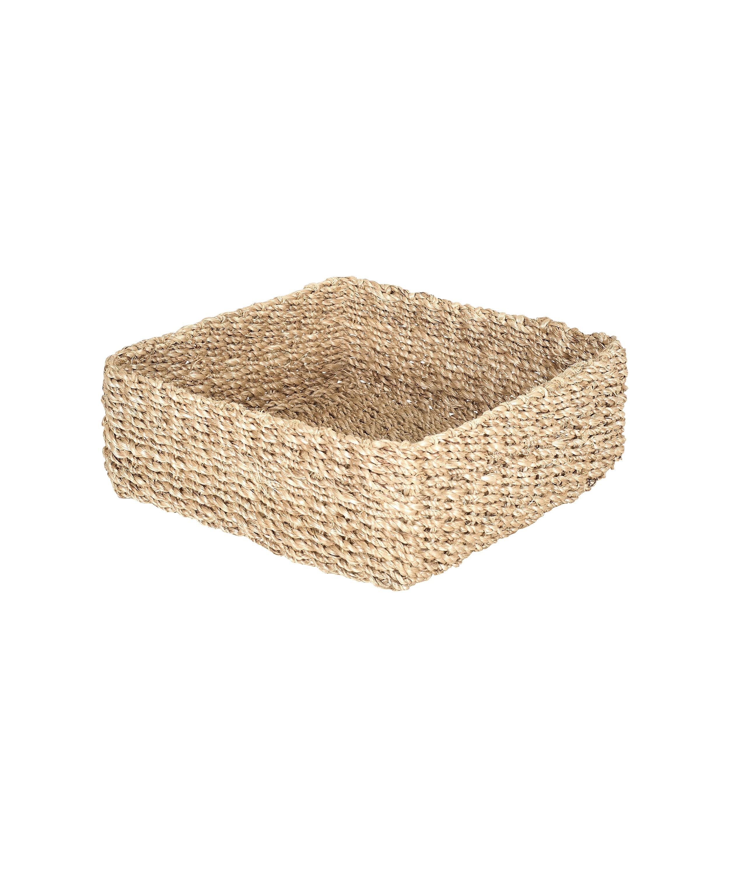 Small Abaca Square Storage Basket - Natural Fiber Organizer for Home, Office & Nursery - Perfect for Toys, Blankets & Decor