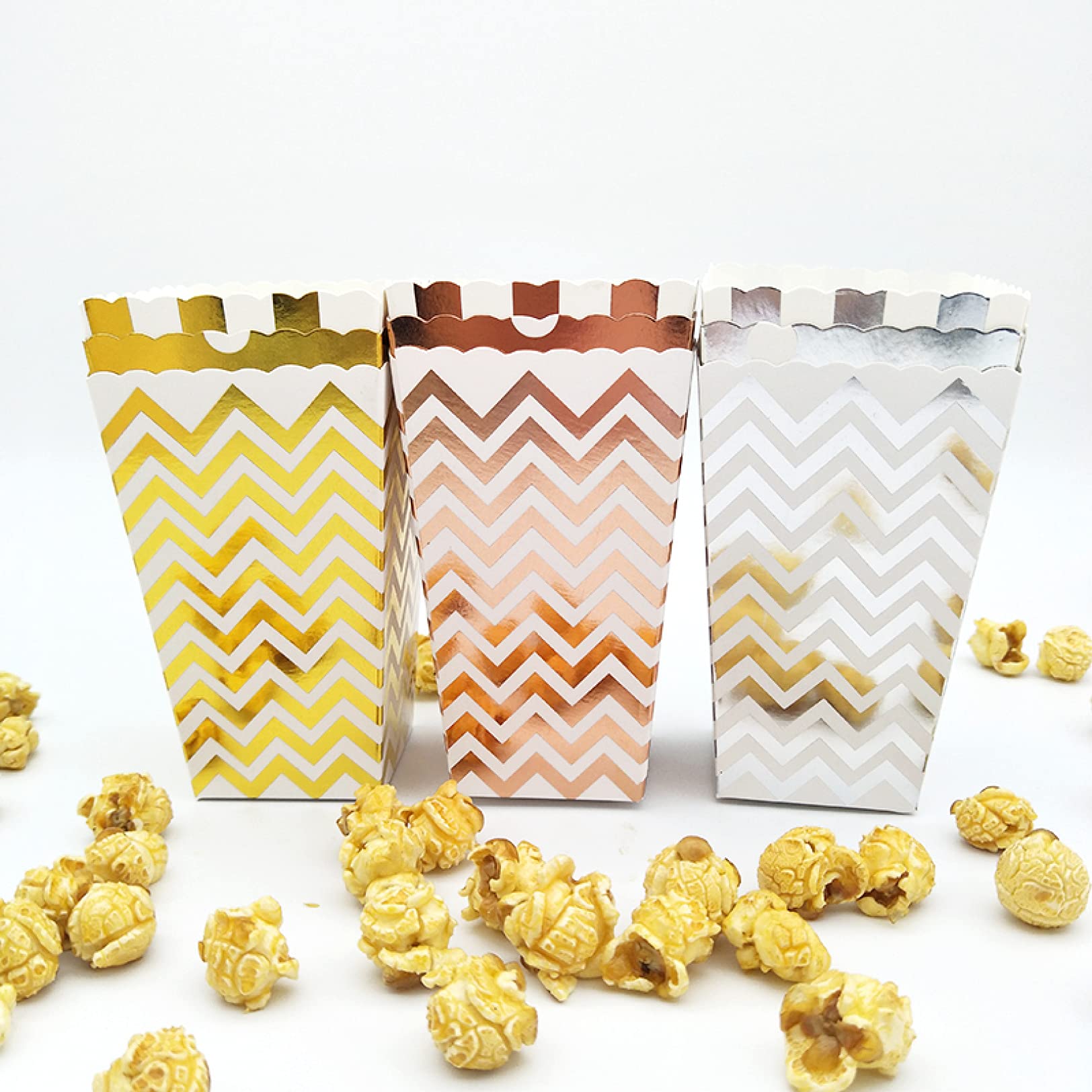 12 Pcs Popcorn Boxes - Wedding, Birthday & Christmas Party Supplies, Candy, Biscuit & Chocolate Gift Boxes, Buffet Bags for Movie Nights, Carnival Snacks & Holiday Celebrations