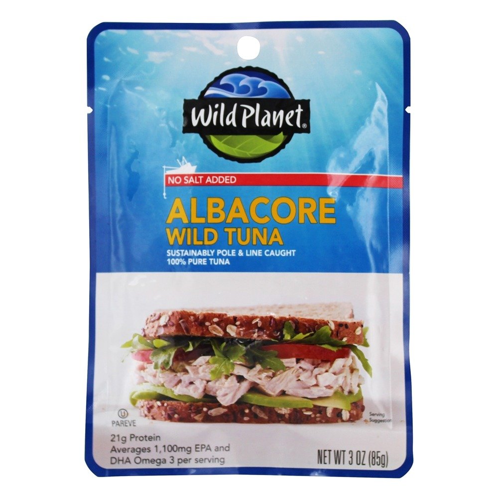 Wild Planet Wild Albacore Tuna No Salt Added - Pack of 24 Cans (3 oz Each) - Premium Canned Tuna for Salads, Sandwiches & Healthy Meals