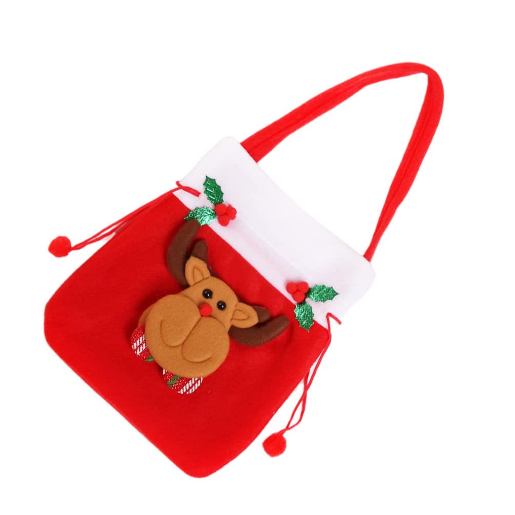Unomor Christmas Candy Gift Bags - 12 Pack Holiday Drawstring Pouches for Jewelry, Party Favors & Gift Wrapping | Reindeer Design Xmas Favor Bags, Winter Party Supplies & New Year Luck Bags - Perfect for Holiday Gifting, Stocking Stuffers & Wedding Favors