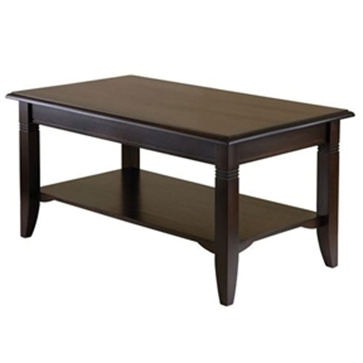 Modern Cappuccino Finish Wood Coffee Table - Stylish Living Room Centerpiece for Home Decor & Entertainment
