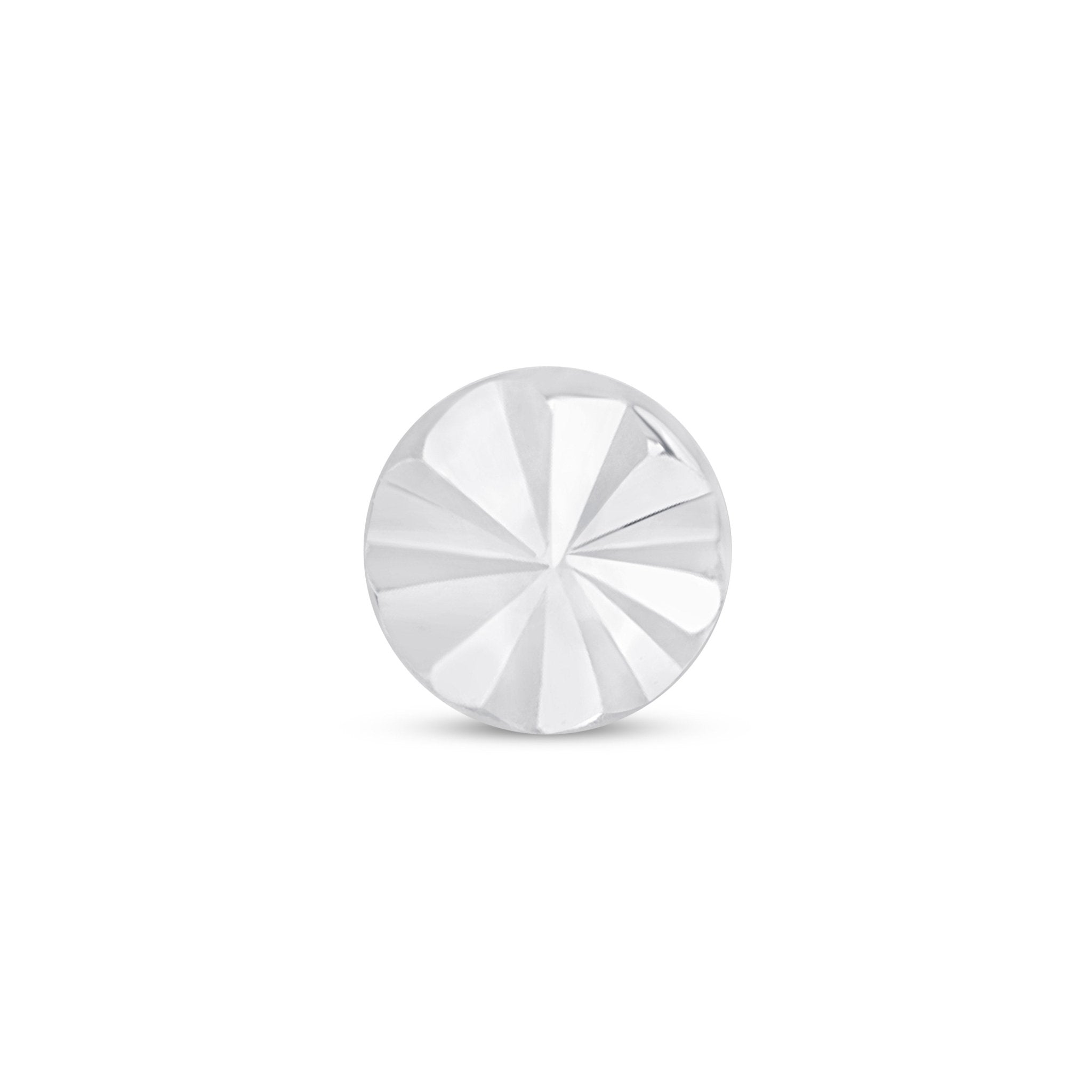 14K White Gold Diamond Cut Flat Back Stud Earrings for Women - Perfect for Everyday Wear, Parties & Special Occasions
