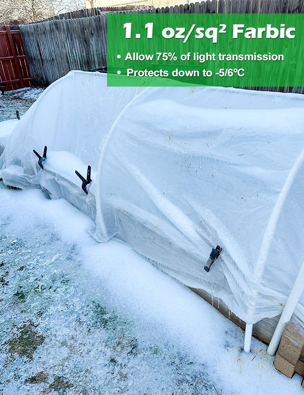 10FT x 33FT Plant Cover Freeze Protection - 1.1oz/yd² Floating Row Cover for Winter Frost, Anti-UV Reusable Garden Blanket - Vegetable & Fruit Protection for Cold Weather, Greenhouses & Raised Beds