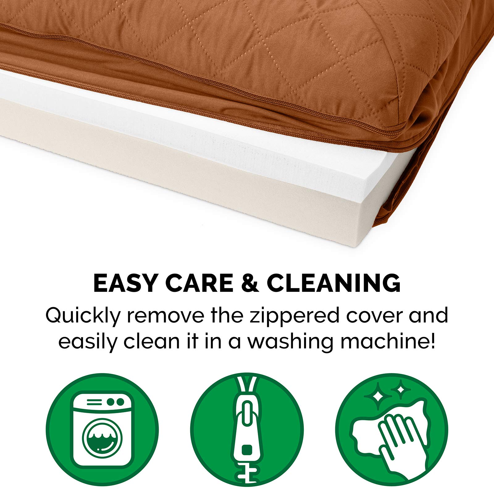Furhaven Orthopedic Memory Foam Dog Bed for Large Dogs up to 95 lbs - Removable Bolster & Machine Washable Cover - Quilted Sofa Design in Toasted Brown (Jumbo/XL) - Perfect for Living Room, Bedroom or Pet-Friendly Office Spaces