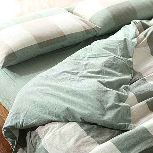 Premium 100% Cotton 200 Thread Count Duvet Cover Set - King Size Green Herbal Print (Includes Duvet Cover + 2 Pillowcases) | Soft Breathable Bedding for Luxurious Comfort | Perfect for Master Bedroom, Guest Room & Hotel Use