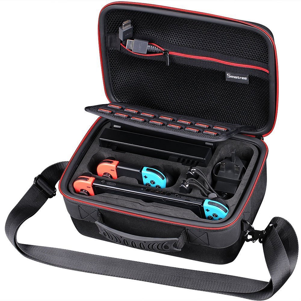 Smatree Hard Shell Travel Carrying Case for Nintendo Switch Console & Accessories - Protective Portable Storage for Gaming on The Go, Travel, and Home Use