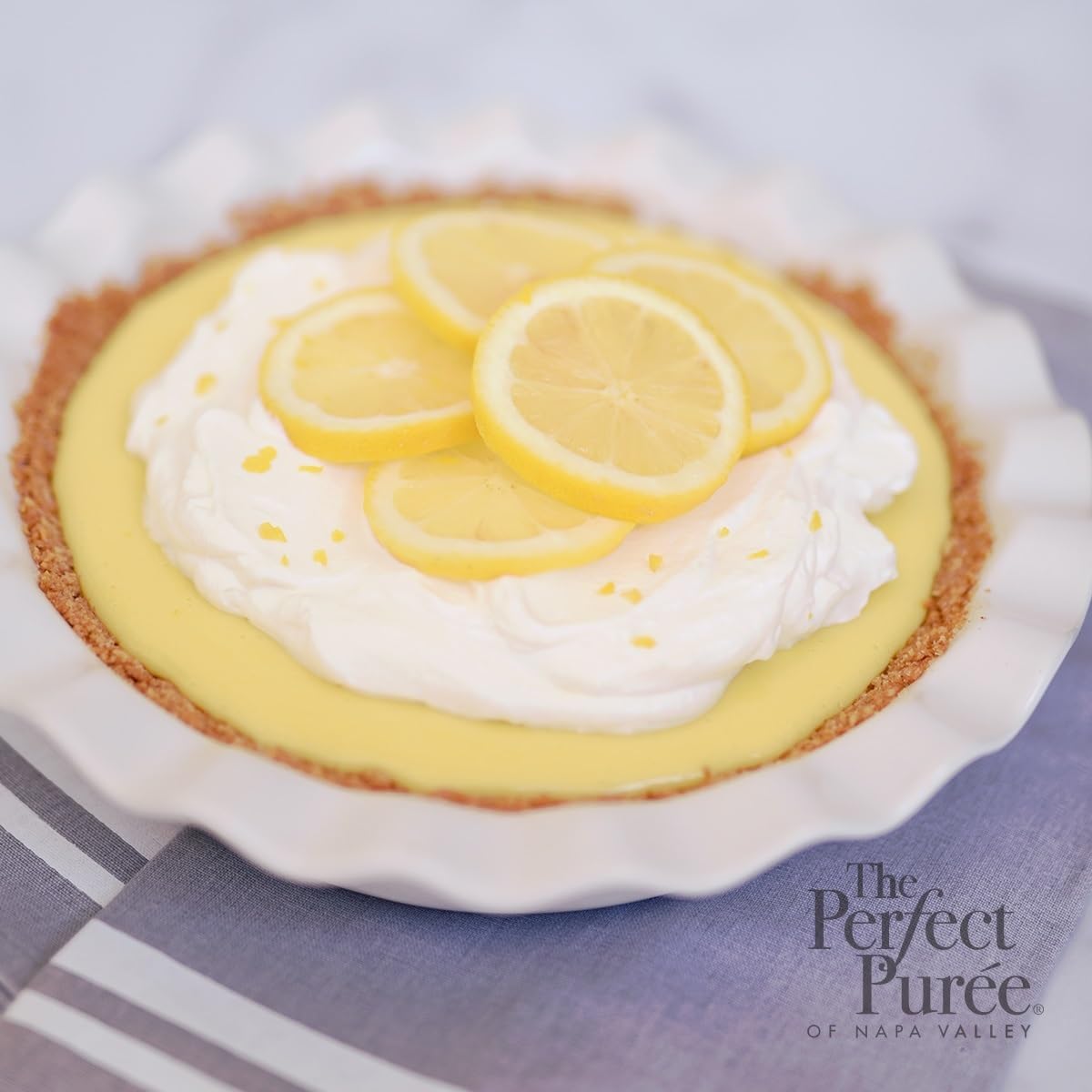 Pure Lemon Zest Puree - Sweetened with 50% Sugar (6 x 35oz Frozen Case) - Perfect for Baking, Desserts & Cocktail Mixing