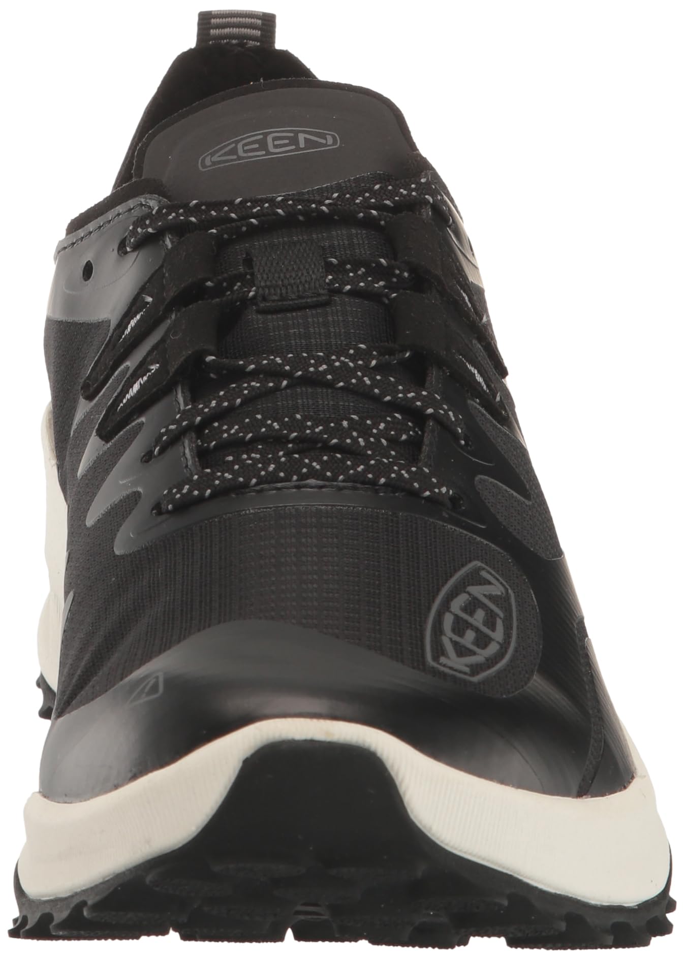 KEEN Women's Zionic Low Height Breathable All Terrain Hiking Shoes - Lightweight & Comfortable for Outdoor Adventures, Trail Running & Travel, Black/Star White, Size 8.5