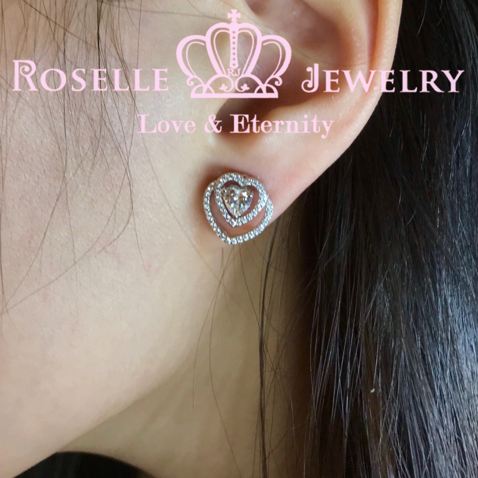 Detachable Heart Shape Halo Stud Earrings for Women - 14K Gold Plated Cubic Zirconia Earrings - Valentine's Day Gift, Anniversary Present, Romantic Date Night Jewelry