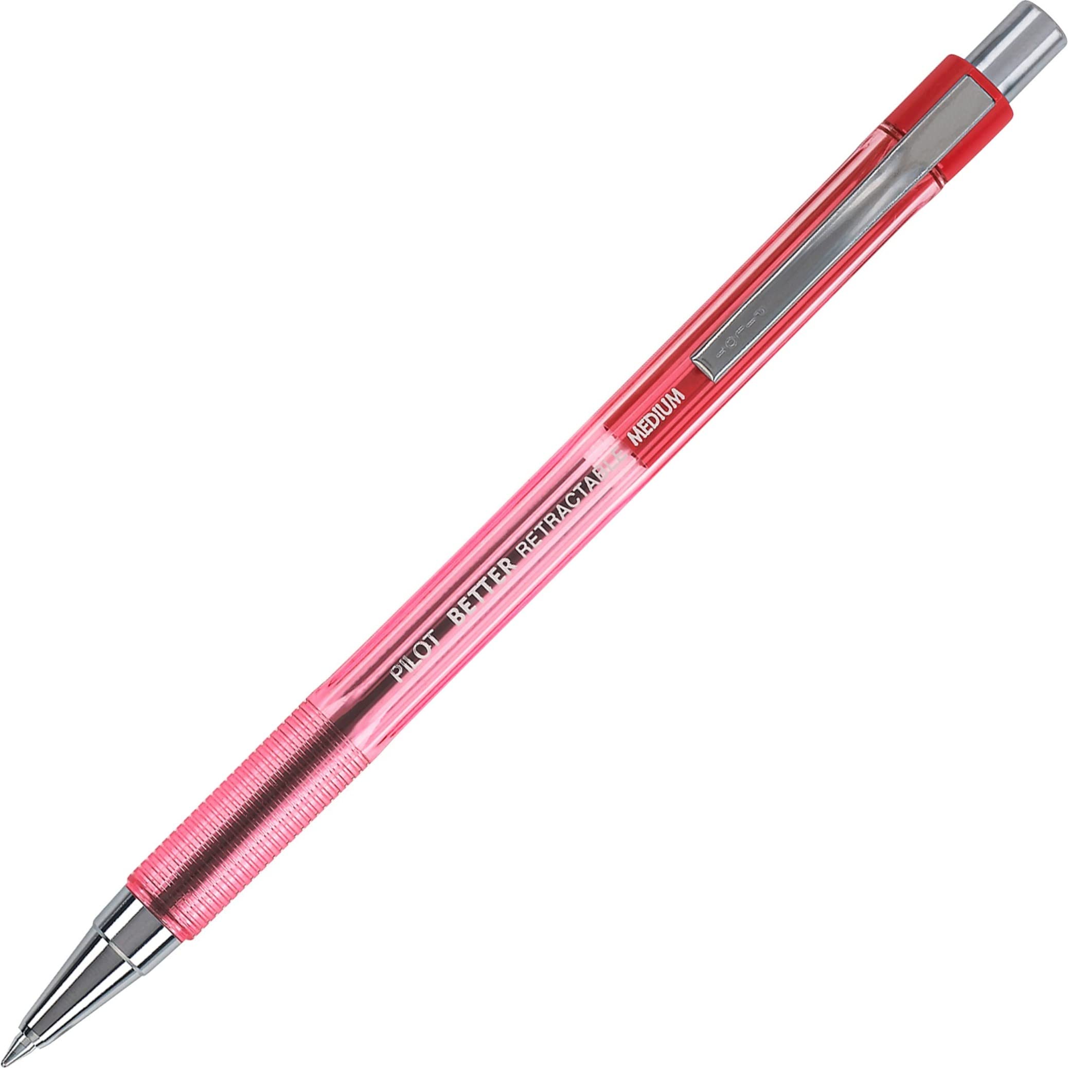 Pilot The Better Ball Point Pen - Refillable & Retractable Ballpoint Pens, Medium Point (1.0mm), Smooth Red Ink, 12-Pack (30007) - Perfect for Office, School, Note Taking & Gift Giving