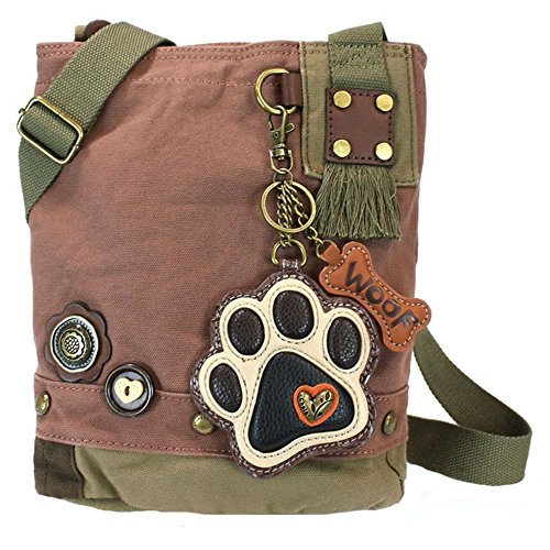 Chala Paw Print Patch Crossbody Handbag for Women - Cute Animal Print Shoulder Purse with Adjustable Strap - Perfect for Casual Outings, Shopping & Travel