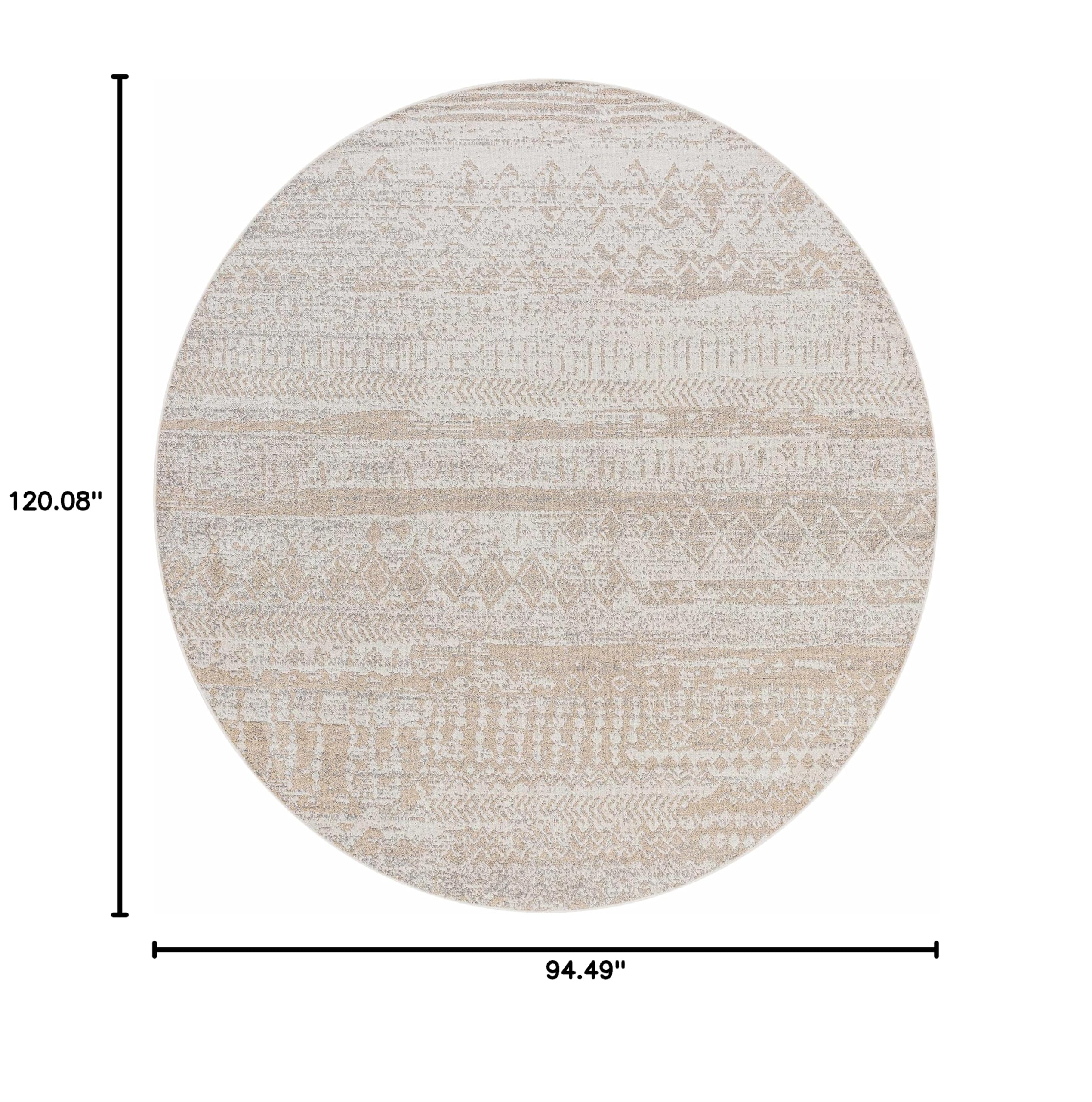 Hauteloom Tupsan Machine Washable Area Rug - Soft & Durable for Living Room, Bedroom - Beige & Gray - 7'10