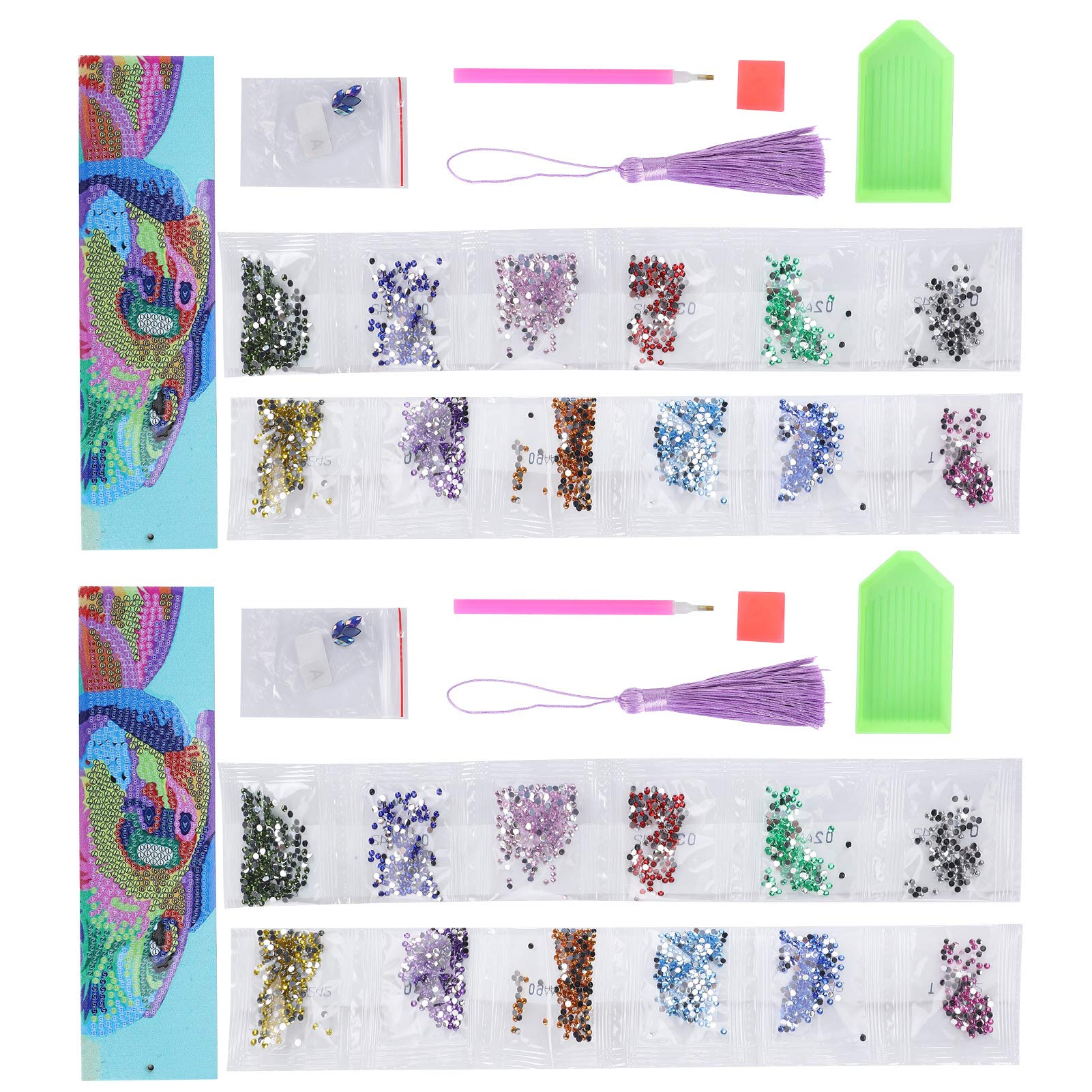 Eco-Friendly Crystal Embroidery Painting Bookmarks - Easy to Use Handmade Book Accessories for Reading, Gifts & DIY Crafts