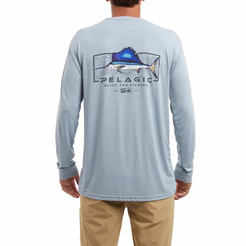 Pelagic Slate Aquatek Sailfish Mind Performance Shirt - High Performance Fishing Shirt for Active Anglers - Perfect for Deep Sea Fishing and Outdoor Adventures