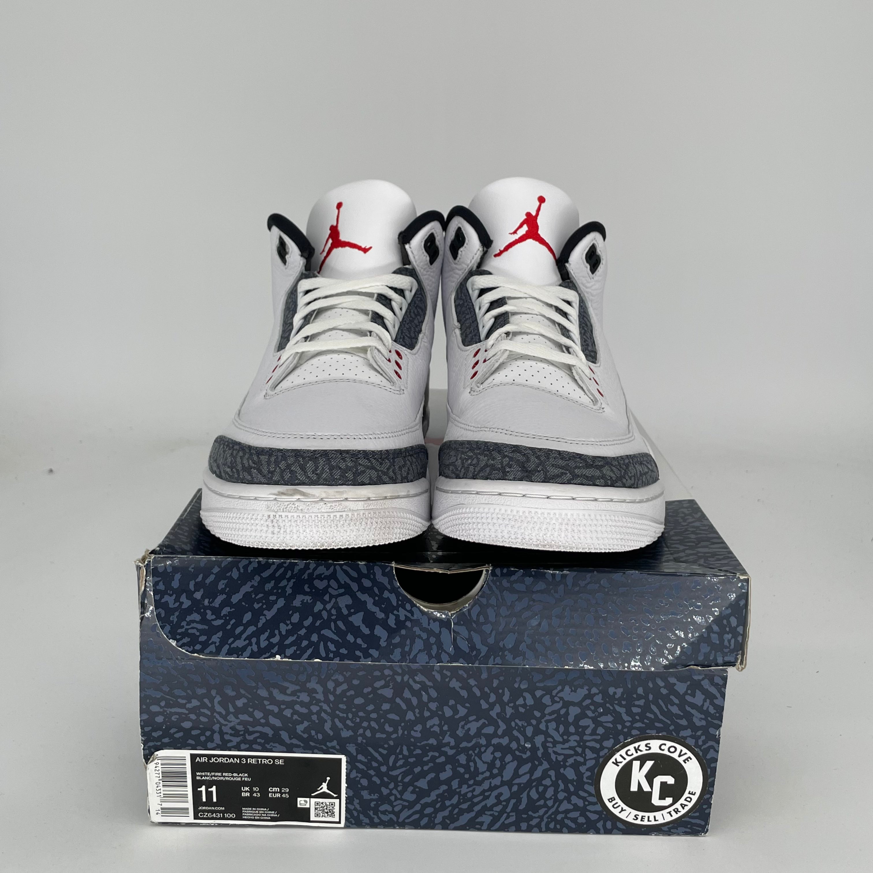 Original Title: AIR JORDAN 3 FIRE RED DENIM SIZE 11 CZ6431 100   Optimized Title: **Authentic Air Jordan 3 Retro 