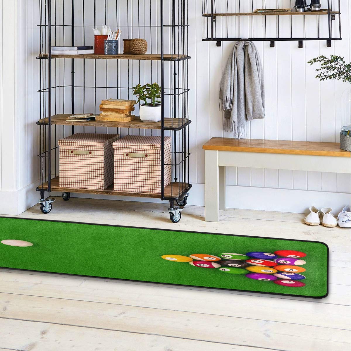 ALAZA Billiard Ball Green Sport Collection Area Rug - Non-Slip 2' x 6' Indoor Mat for Living Room, Bedroom, Kitchen | Perfect for Game Rooms, Man Caves & Sports Themed Decor