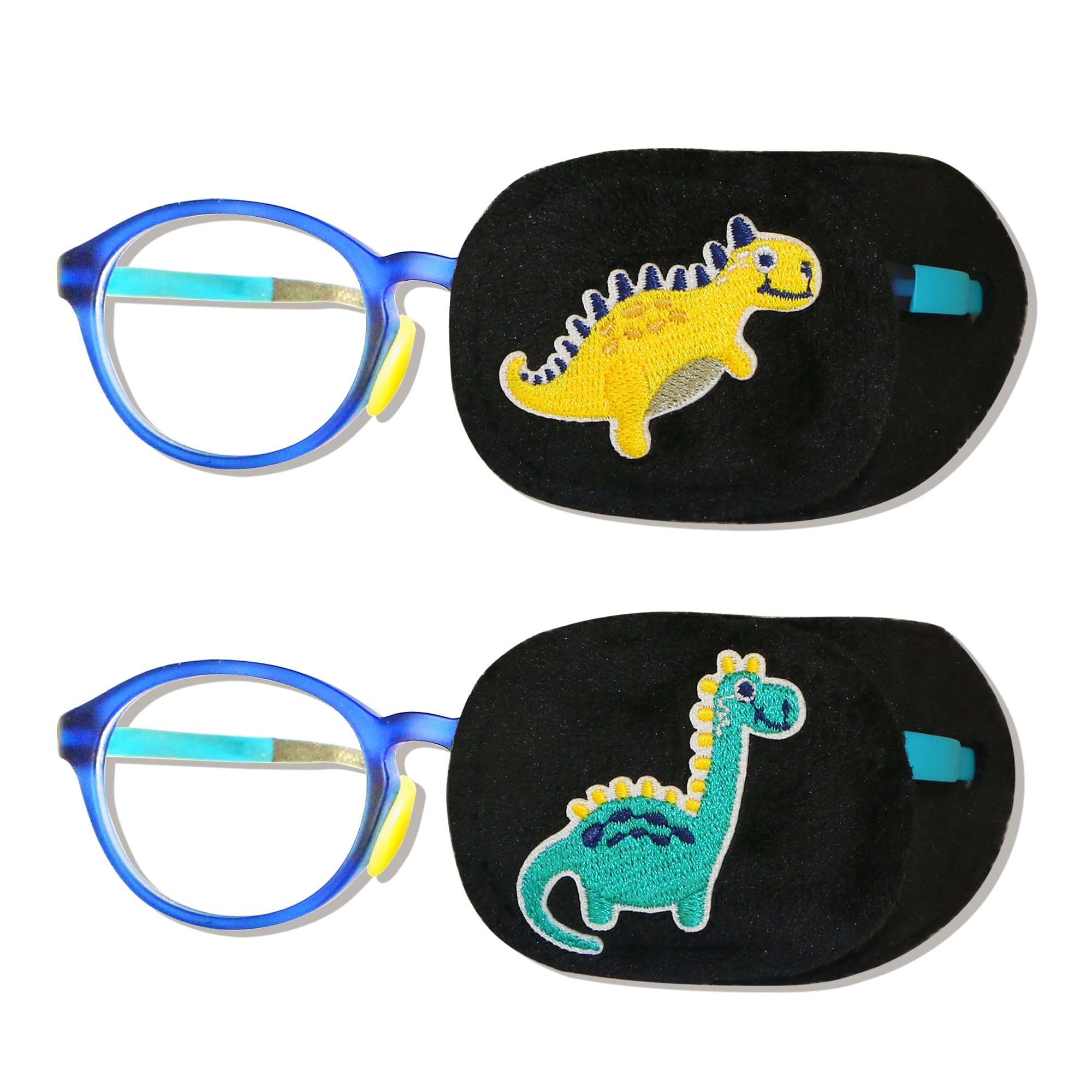 2Pcs Kids Eye Patches for Glasses | Boys Dinosaur Eye Patch for Lazy Eye Treatment | Medical Amblyopia Eye Patches for Toddlers & Children (Left Eye) - Perfect for Post-Surgery Recovery & Vision Therapy at Home