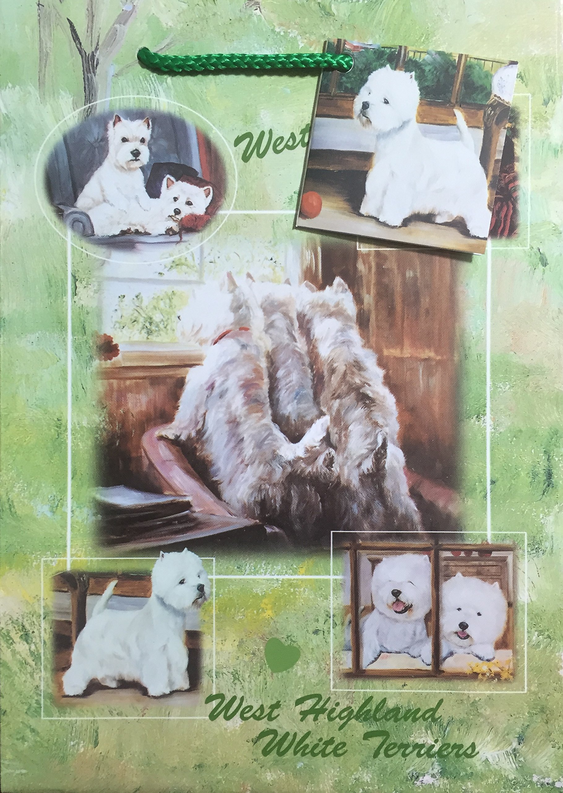 West Highland White Terrier Dog Breed Gift Bags Set of 2 - Premium Pet Lover Present with Tissue Paper - Perfect for Birthday Parties, Dog Show Favors & Special Occasions