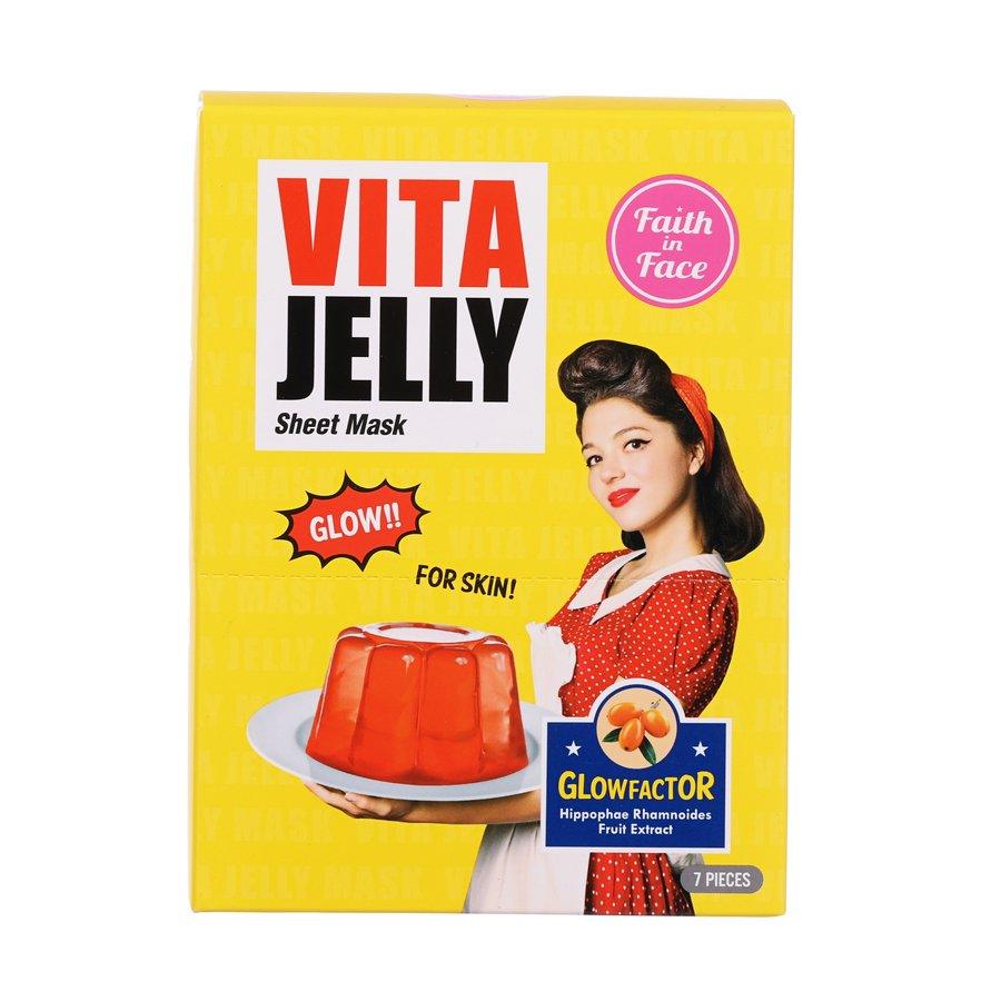 FAITHINFACE Vita Jelly Sheet Mask - Hydrating & Brightening Facial Mask (7 Pack) | Korean Skincare for Glowing Skin | Perfect for Daily Use & Spa Nights
